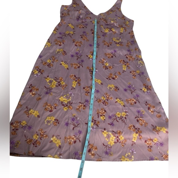 Hippie Rose Lavender Satin Floral Slip Midi Dress Fairy Babydoll Y2k Cocktail XL - Picture 6 of 13